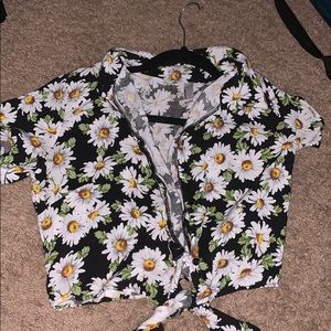American Apparel Daisy Crop Top (button up)